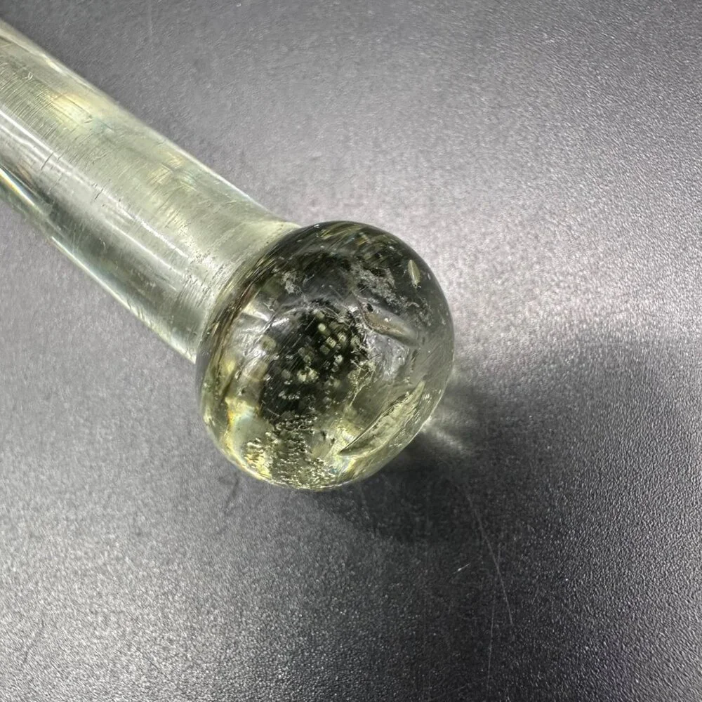 Vintage Clear Glass Curtain Towel Rod Uranium Glows Retro Decor 16.75 In